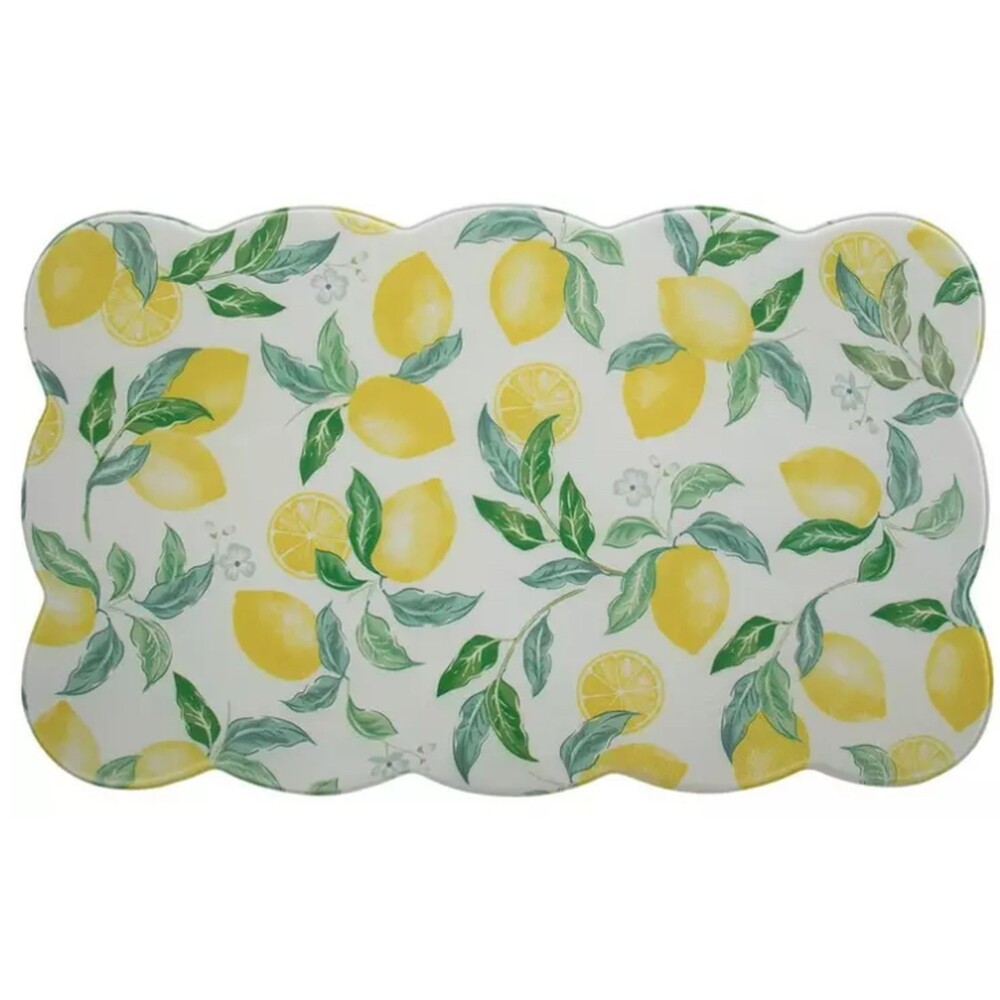 Anti-Fatigue PVC Kitchen Floor Mat (18"x30") CITRUS FRUITS, LEMONS SCALLOPED, HL